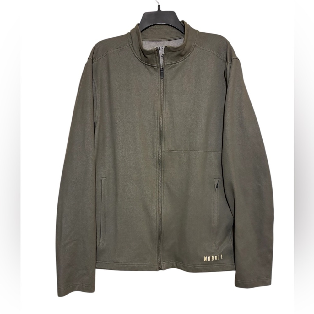 Nobull Twill Zip-up Men's Jackets in Olive Army Green sz XL
